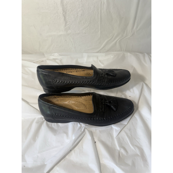 Santoni Italy All Leather Loafers Men's sz 8.5 Black Dress Shoes - Picture 3 of 15